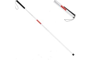 DGOSPSTIME Bâton de Marche pour Aveugles, Canne Aveugle Pliante, Canne Aveugle en Alliage d'Aluminium,Canne Pliable de Marche, Canne de Marche Homme Réglable pour Hommes et Femmes Canne Blanche Réfléchissante