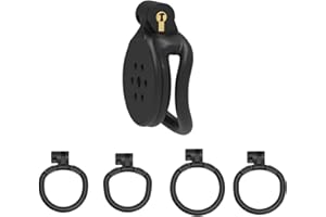 MKGMYGZ Gabbia Di Castità Piatta, Gabbia Di Castità Piccola, Gabbia Di Castità Invertita Per Uomo Gabbia Per Pene Uomo Design Con Serratura Scura, Bondage Per Coppie SM Giocattoli Sessuali L (B)