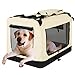 Produktbild Leopet Faltbare Hundetransportbox (81/58/58cm) in Farb-und Größenwahl für Hunde, Katzen und Kleintiere | abwaschbar | Hundebox, Autobox, Transportbox, Kleintiertasche – Beige