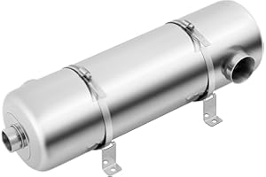 HUOMMGS Pool Wärmetauscher 60KW Wärmetauscher 304 Edelstahl Schwimmbadwärmetauscher 30 L/Min Warmwasserfluss Poolwärmetauscher 250 L/Min Poolwasserfluss Freistehendwärmetauscher mit Balgendesign