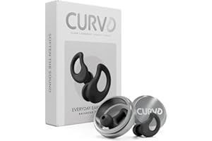 CURVD Everyday Earplugs – Ultra Soft, Customizable Sleep, Travel, Sensitivity, Noise Protection, for Sound Canceling Isolation, up to -30dB Reduction, NRR 15, Reusable and Sustainable (Black)
