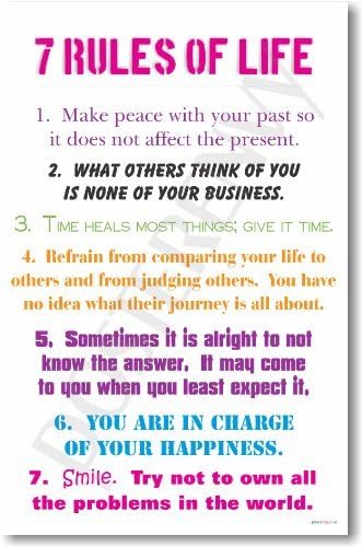 7 Rules of Life - NEW Classroom Motivational Poster by PosterEnvy