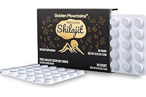 SIBERIAN GREEN Pure Shilajit Dry Drops aus dem Sibirischen Grünen Altai "Goldene Berge" – 60 stück (200 mg) Authentische Spurenelemente auf Pflanzenbasis & Fulvosäure