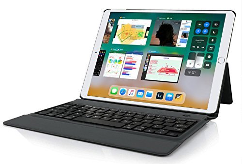 Ipad pro 10.5 tastaturkasten, [QWERTZ tastatur] KuGi ipad pro 10.5 Fall, leichter Standplatz-Portfoliokoffer mit Bluetooth Tastaturabdeckung case + Bleistifthalter für 10.5 Zoll neuer Apple ipad pro 2017 freigegeben ipad. Schwarz - 2