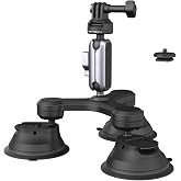 PGYTECH Hero 13/12 i&ccedil;in CapLock &uuml;&ccedil;l&uuml; vantuz tutucu, DJI Osmo 360/Action 6/Pocket 4/3 i&ccedil;in, 1/4"-20 dişli adapt&ouml;rl&uuml;, Insta360 