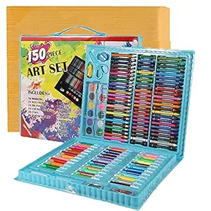 Shuban Art Supplies for Kids Deluxe Kids Art Set for Drawing Painting and More with Portable Art Box, Coloring Supplies Art Kits Best Christmas Great Gift for Kids (150Pcs Art Set)