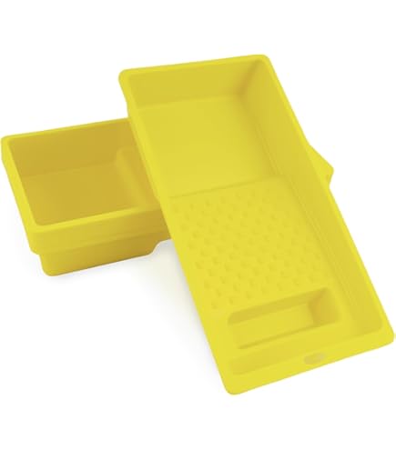 Painter Roller Brush In Plastic Paint Tray With Yellow Emulsion Paint And Bucket With Paint 2s4p94p - View #7