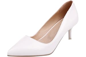 BVIENNIC Escarpins à Talons pour Femmes Pointu Talons Moyen Chaussures A Enfiler Facile Chaussures de Soirée Taille 32-46
