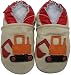 Soft Sole Leather Baby Shoes Toddler Kids Shoes Carozoo Excavator Cream 18-24M