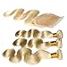 Produktbild Full Hair 100% Peruvian Jungfrau Menschliches Haar Body Wave Hair Weft 3 bundles 16/18/20 Zoll (40/45/50CM) Mit 1 Stück Spitzen-Schließung (4"*4") 12 Zoll/ 30CM Lace Closure Blonde Farbe (16"18"20"+12")