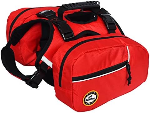 BLACKDOGGY Dog Backpack Adjustable Pack For Outdoor Hiking Saddlebag Style Dog Accessory(Small)