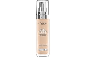 L'OREAL PARIS Fond de teint liquide L'Oréal Paris True Match, soin de la peau infusé à l'acide hyaluronique, SPF 17, disponible en 40 teintes, nuance froide 3,R/3,C, 30 ml