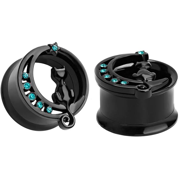 Plug D'oreille En Pierre œil De Tigre - Pierre Naturelle, Style Flare Avec Joint Torique - Tailles 4G à 11/16"