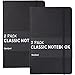 Carnet Ligné / Ruled Notebook - Lemome A5 Classique Cahier d'écriture Premium (125g/m²) Faux Cuir Noir, Couverture Rigide, Grand, Lined Journal, (5 x 8.25 inch) ,Lot de 2
