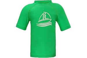 LACOFIA Boys Short Sleeve Rash Vest Kids Sun Protection Swimwear Children Rash Guard Quick Drying