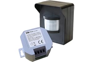 PD-545 DIW-FUNK Funk Bewegungsmelder IP44 im Set mit Funk-Einbau Empfänger 230V Funkschalter Lichtschalter