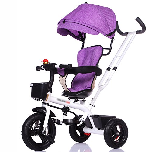 Children Tricycle Bicycle 2-5 Years Old Baby Carriage Trolley Child Bike Trike Kids 3 Wheels (Color : Purple)