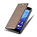 Price comparison product image Cadorabo Book Case works with Sony Xperia M4 AQUA in COFFEE BROWN - with Magnetic Closure, Stand Function and Card Slot - Wallet Etui Cover Pouch PU Leather Flip