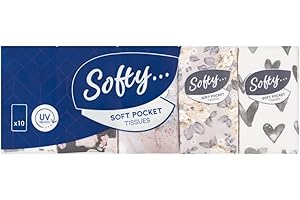 SOFTY Handy Pocket 3ply Tissues, Packs of 10