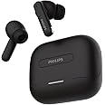 PHILIPS TAT1050BK/94 Truly Wireless Earbuds with ANC, Quad Mic ENC, Up to 50 Hr Playtime, 13mm Neodymium Drivers, Multipoint, IPX5 Water Resistance, Fast Charging, Ultra Low Latency (Deep Black)