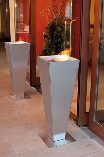 Bio Fireplace, metal vases with painted steel base, made in White - Blue - Bronze - Grey - Black - Copper - Red - Green