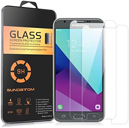 Samsung Galaxy J3 2017 Glass Screen Protector, SUNDATOM Tempered Glass Protective Film Screen Cover [Shock-Proof] [Anti-Scratch] [ Anti-Shatter] For Samsung Galaxy J3 【2017】