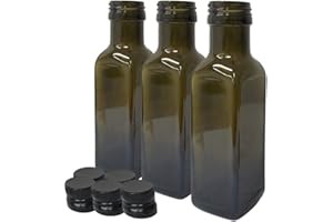 FIRMADIGARANZIA SRL Firmadigaranzia 20 Bottiglie Per Olio aceto E Liquore 100 ml - Marasca Vuote In Vetro Scuro Uvag Quadre autodosanti Olio Salvagoccia e Tappo Ermetico - Made In Italy - Uso professionale e domestico