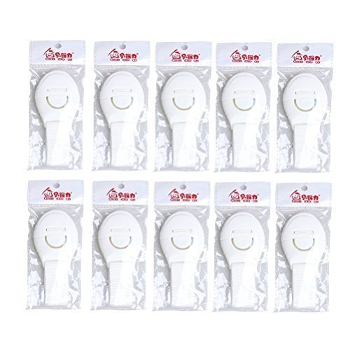 10pcs Portable Multi-functional Baby Infant Child Kids Adhesive Safety Locks Latches Door Cupboard Cabinet Fridge Drawer Locks (White)
