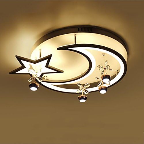 @ceiling light fixture Modern Children's Room LED Ceiling Light Bedroom Environment Boy And Girl Cartoon / Stars Moon Lantern, Diameter 42CM ( Size : 42*10cm )