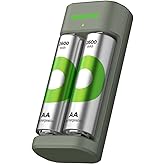 GP E221 USB Battery Charger Set with 2 2600mAh AA Pen Batteries