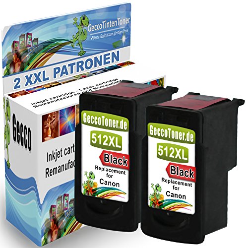 Premium 2x Kompatible Druckerpatronen Als Ersatz für Canon PG-512 XL Schwarz Black BK für PIXMA MP287 IP2700 MP495 MX420 MP250 MP230 MP240 MP499 MX320 MX330 MP480 MP270 MP280 MX340 MX350 MX410 MX360 MP490 MP260 Patronen 2x512-Canon