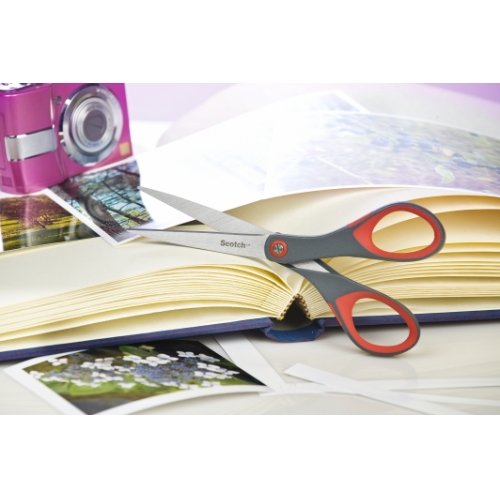 Scotch 1447 Präzisionsschere (1 Schere aus rostfreiem, korrosionsbeständigem Edelstahl, Länge: 18 cm) rot/grau - 5