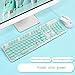 Produktbild OFNMD Netter rosa Punk verdrahtete Tastatur-Mäusecomputer-Innenministerium, das Esports-Spiel-Hintergrundbeleuchtung-runden Schlüssel Retro schreibt, QWERTY Tastatur (Farbe : Mint Green)