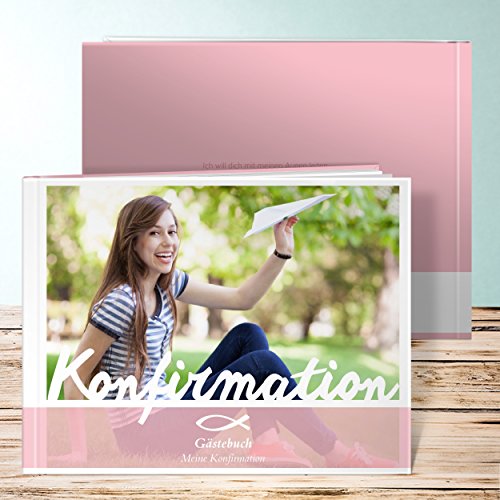Gästebuch Konfirmation, Meine Konfirmation 48 Seiten, Hardcover 290x222 mm personalisierbar, Rot