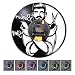 Produktbild Friseur Wanduhr Barbershop Vinyl-Musik-Record-Uhr Gentleman Dekorative Uhr Barber Precision Barber Wall Art (Mit LED),Black