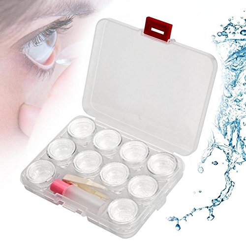 Preisvergleich Produktbild Kontaktlinsenbehälter, 5 Paar Transparente Linsen Halter Aufbewahrungsbox Bunte Display Reisekoffer Set