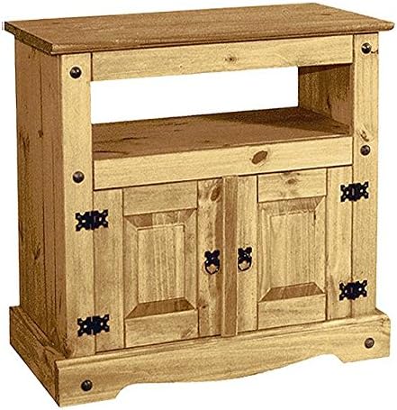 Midas Quality Corona TV Cabinet Straight Distressed Solid Waxed Light Pine
