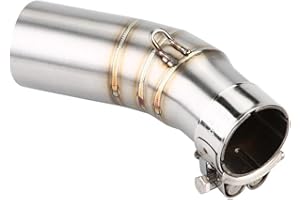 ‎JADESHAY Jadeshay Motorrad Auspuff Mittelrohr, Edelstahl Motorrad Auspuffrohr Mittleres Verbindungsrohr, Motorräder Auspuffrohr, Schalldämpferrohr Motorradzubehör für 400 18-19 (Silber)