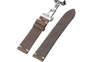 Handgjort Sömmat Klockarmband For Omega For Seiko-armband 18/20/21/22/24 Mm Läderarmband Med Fjärilsspänne