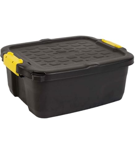 Wham Bam - Scatole Portaoggetti Con Coperchio, 100% Riciclate, Super Resistenti, Resistenti Agli Urti, Riutilizzabili, 16 Litri, 38,5 X 29 X 21,5 Cm, 1 Scatola, Colore: Nero - Foto 6