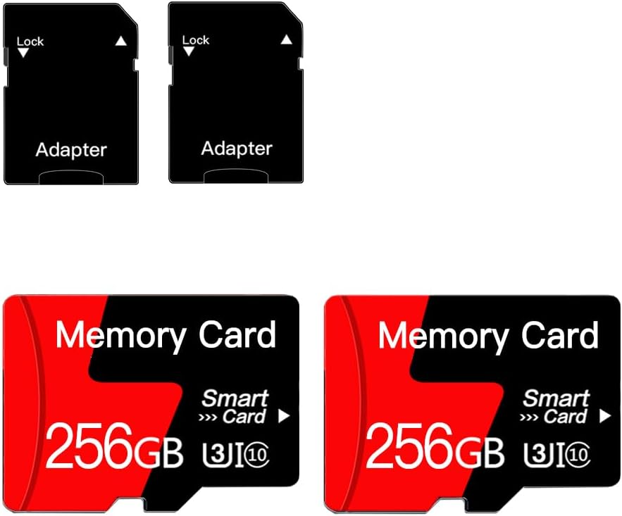 2-Pack 256GB MicroSD Memory Card Micro Memory With Adapter Class 10, UHS-I,U3,A1, For Smartphone, Drone, Dash Cam[256GB*2]