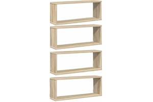 ‎VIDAXL vidaXL 4X Würfelregal Wandregal Hängeregal Cube Lounge CD Regal Dekoregal Bücherregal Schweberegal Wandboard Regalwürfel Sonoma-Eiche 60x15x23cm Holzwerkstoff