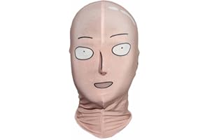 Jilijia One Punch Man - Máscara de anime Saitama para cosplay, disfraz de Halloween, máscara facial para adultos
