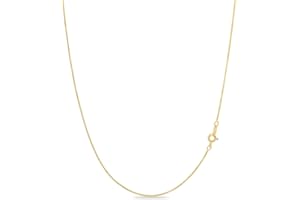 KEZEF 18k Gold Over Sterling Silver 1mm Box Chain Necklace Made in Italy | 925 Sterling Silver Necklace for Women | Rose Gold Chain for Women Men