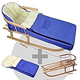 SUPER-KOMBI-SPARANGEBOT ** Holzschlitten + Winterfußsack (108cm) **