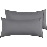 Pillowcase 100% Microfiber 50 x 90 cm, Set of 2 Pillowcases Extra Soft Hypoallergenic Breathable Dark Grey