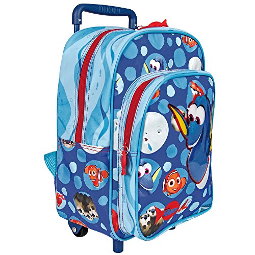 Le monde de Dory Disney - Nemo - Sac à dos/valise enfant avec roues et bandoulières pour maternelle et école primaire - Bleu - 31 x 23,5 x 13 cm