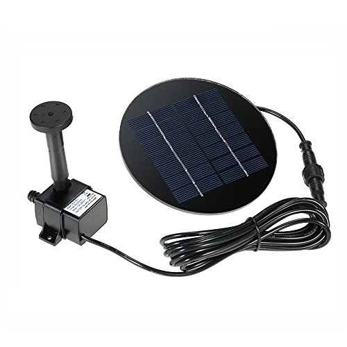 Anself Runde Solar Teichpumpe Bürstenlose Brunnen Wasserpumpe mit 4 Verschiedenen Brunnendüsen