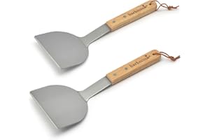 Barbecook Espátula Volteadora Curvada, Mango Madera, Gris, 31x3x14 cm, 2232005055