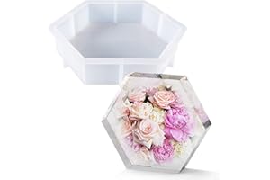 Cayway Grandi Stampi in Silicone per Resina Grandi Esagono Stampi in Resina Siliconica Stampo per Sottobicchieri in Resina per La Conservazione dei Fiori, Decorazioni per La Casa